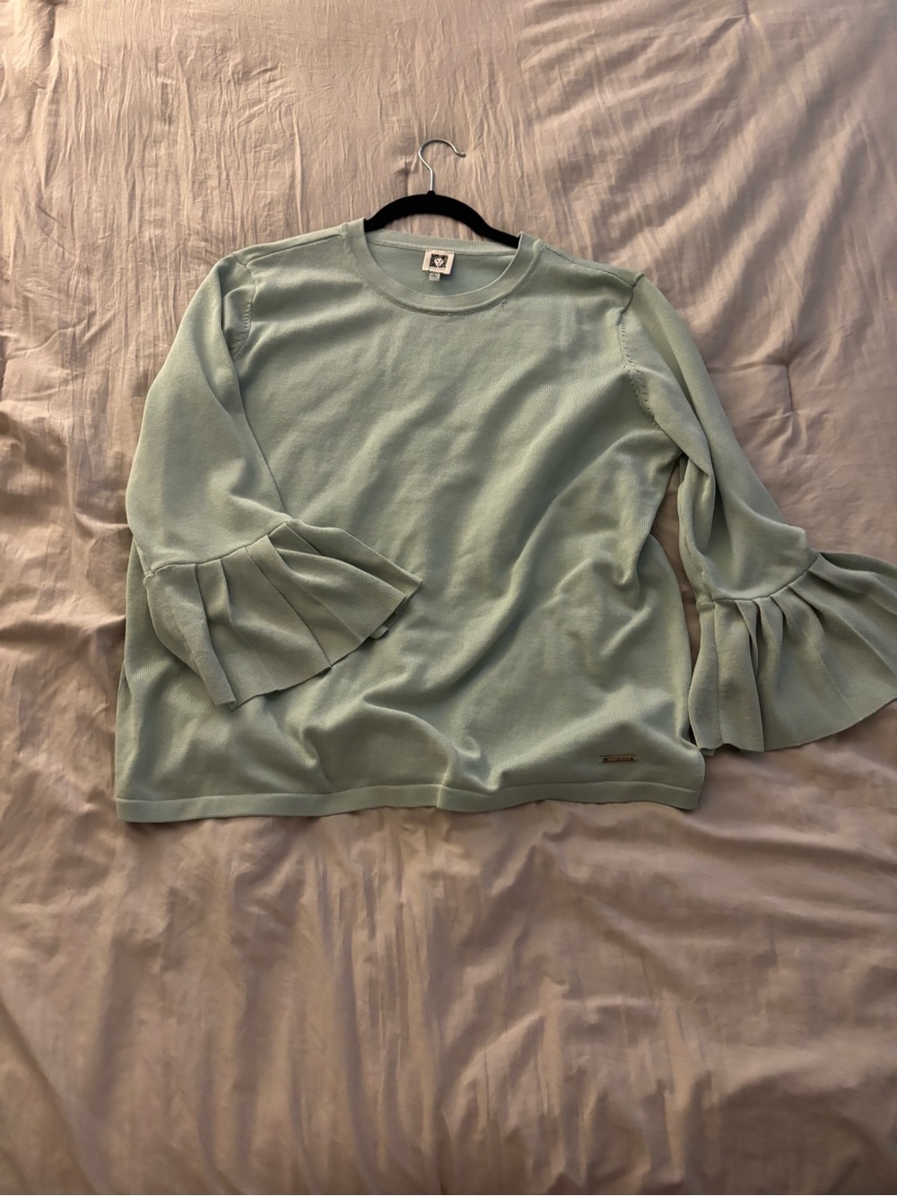 Bell Sleeve Knit Top in Light Mint